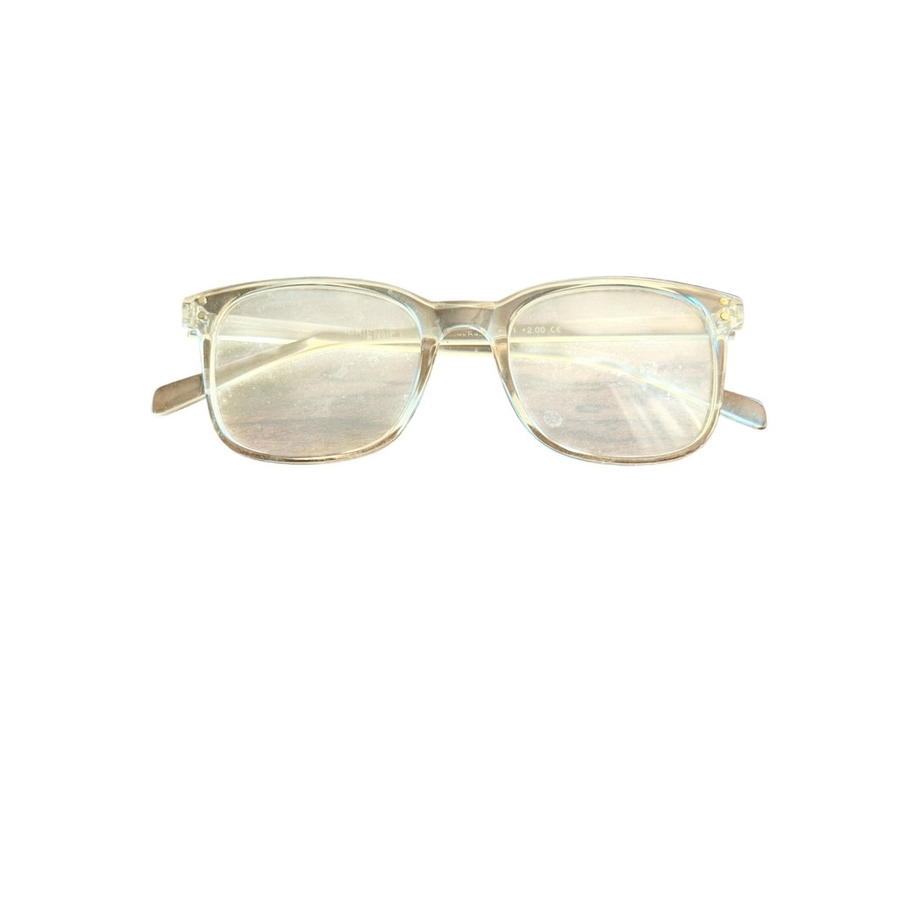 Adrienne Vittadini Clear Champagne Rectangular Reading Glasses +2.00 AVR430FP